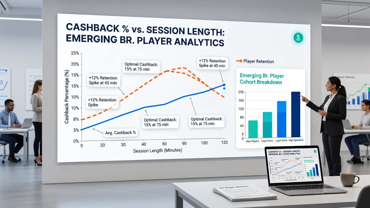 Chart illustrating session length increases at different cashback levels on emerging UK casino websites